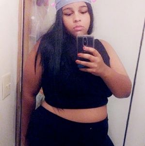 Black Plus Size Crop Top